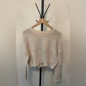 Happily Grey - Cream Knit Cropped Sweater - Size medium